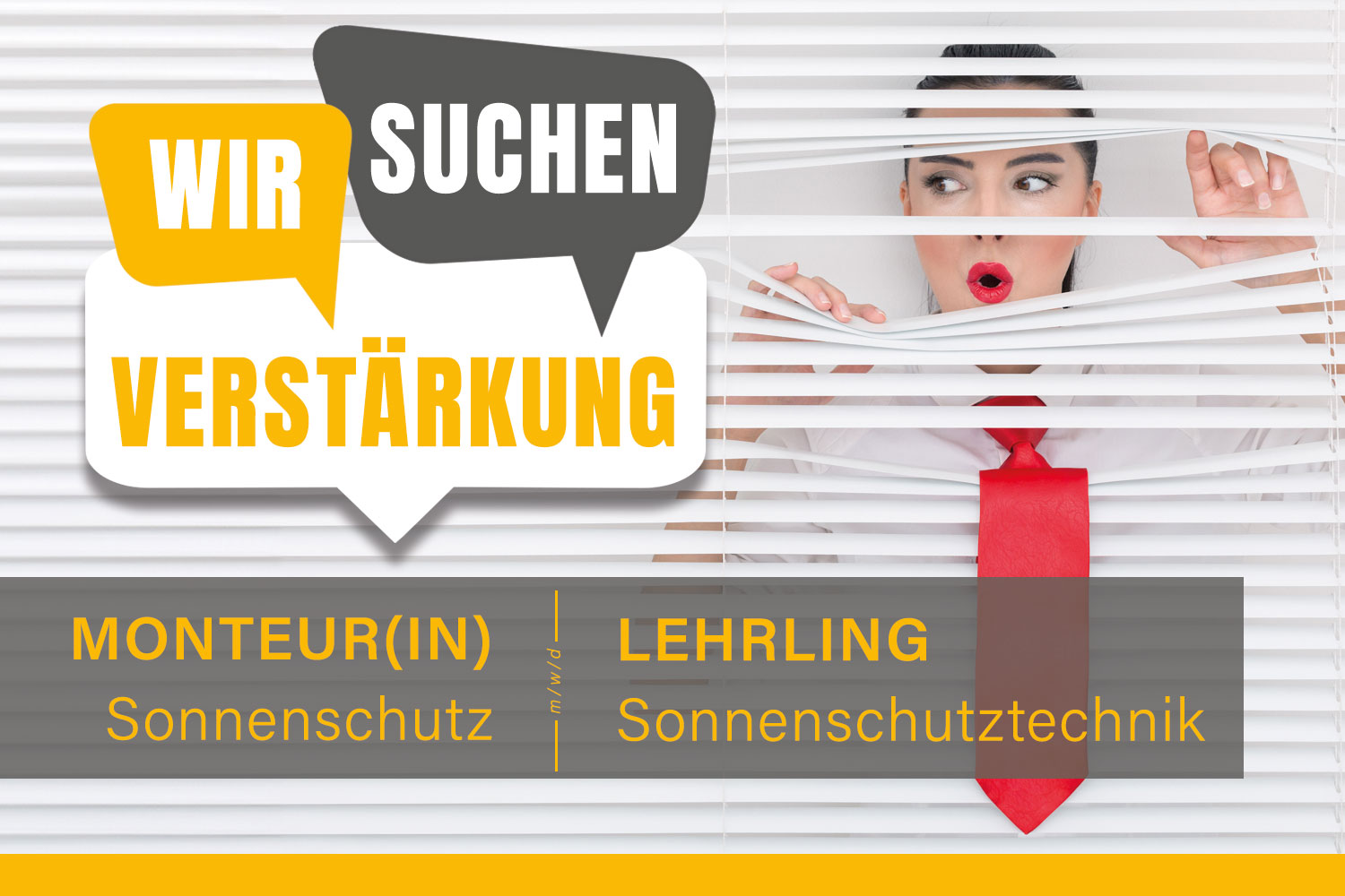 Stellenangebot Monteur / Lehrling Sonnenschutztechnik